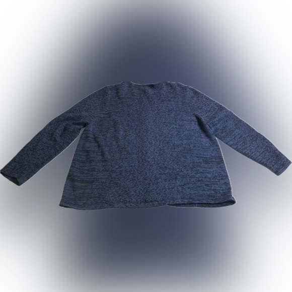 Vintage Fall Autumn Thanksgiving Blue Patchwork Embroidered Knit Zip Sweater 1X - Picture 11 of 16